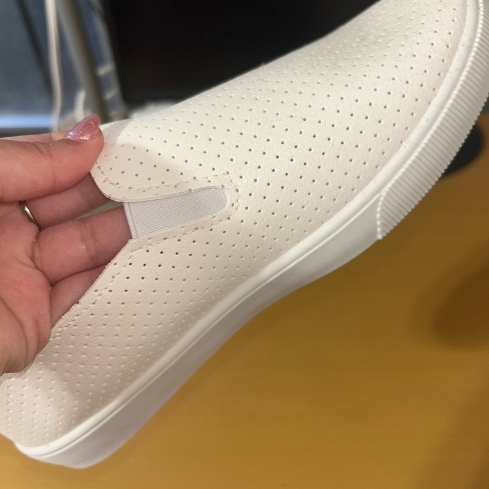 🔖 NWT - White Perforated Slip-On Sneakers